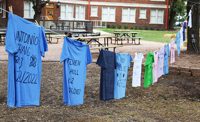 Shirts hanging