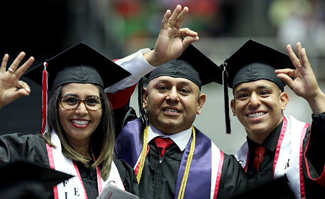 Three UIW graduates at commencement
