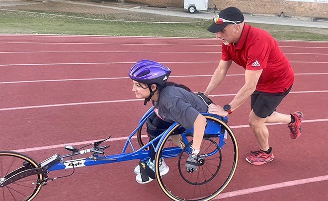 Noelani Spicer and Scott LeBlanc training