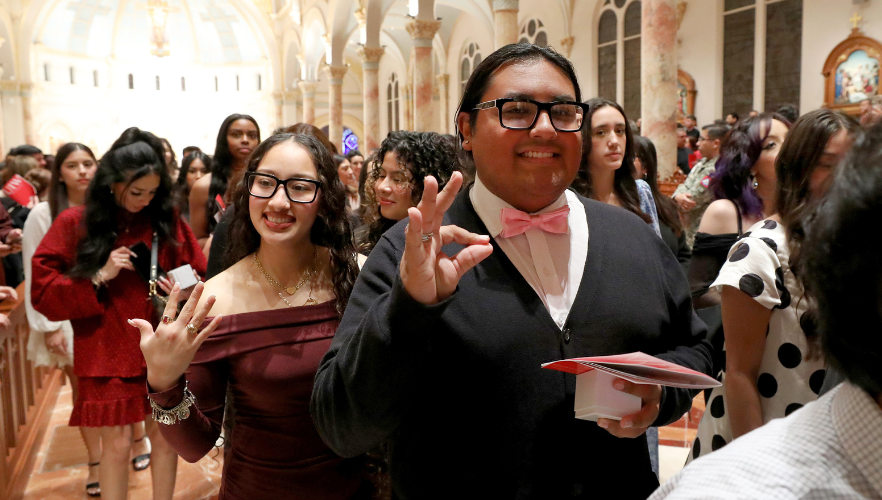 Students with ring