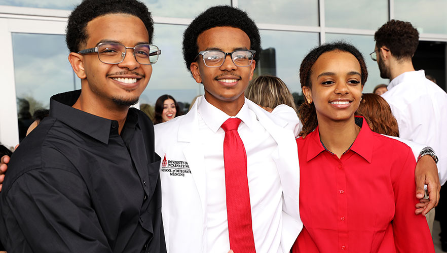Student with family