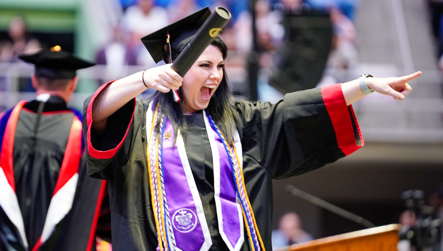 Graduate cheering
