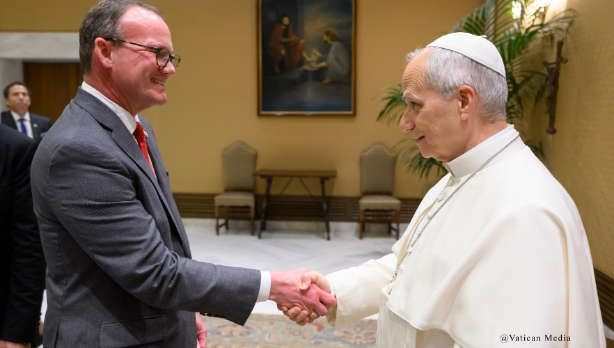 University of the Incarnate Word President Thomas M. Evans, PhD and Pope Leo XIV