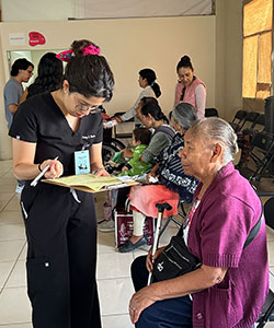 student with patient