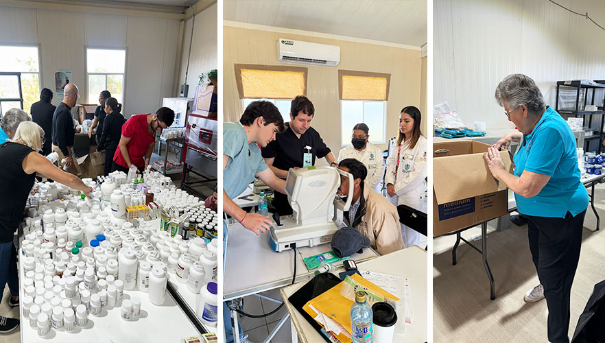 students in clinic