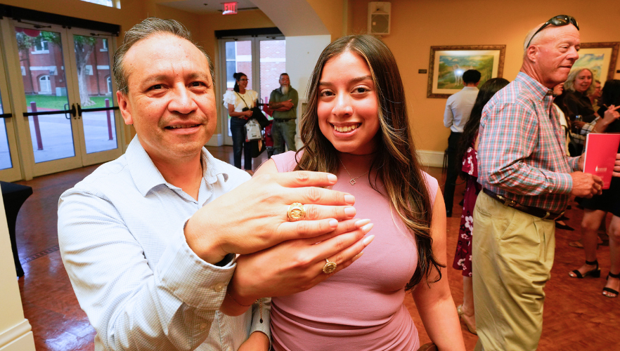 Student with ring